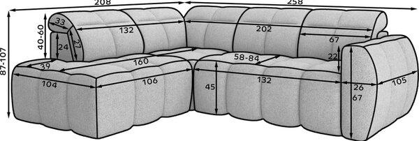 Divano angolare marrone chiaro allungabile/con contenitore (con penisola a sinistra/a L) e rivestimento in bouclé Falconn – ELTAP