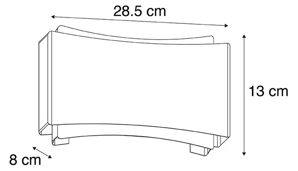 Lampada da parete moderna nera con oro - Plats