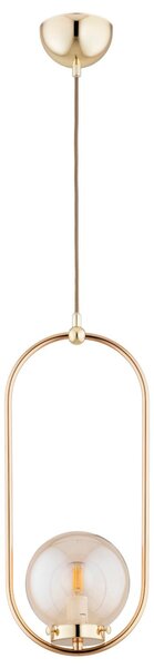 Lampada a sospensione OVAL oro-ambra 1xE14x10W in metallo, dimensioni: 80x14x16,5 cm, IP20 Alfa