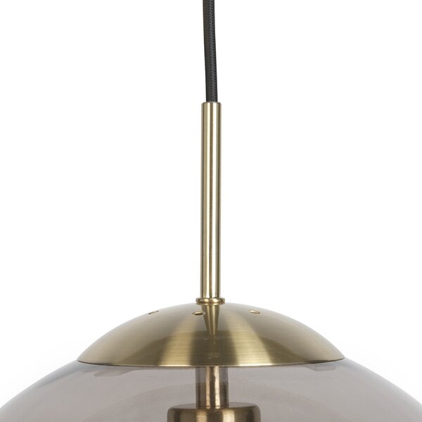 Lampada a sospensione smart ottone con vetro fumé 30 cm incl. WiFi ST64 - Ball
