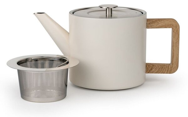 Teiera avorio in acciaio inox con filtro 1,1 l Duet Narvik – Bredemeijer