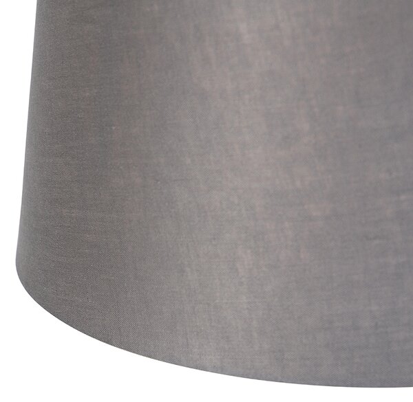 Lampada a sospensione paralumi in lino grigio scuro 35 cm - BLITZ II Staal