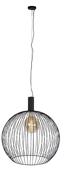 Lampada a sospensione design tonda nera 70 cm - WIRE Dos