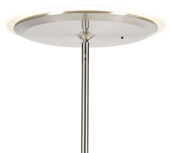 Lampada da terra moderna in acciaio con LED dimmerabile e braccio di lettura - Strela