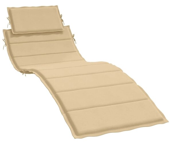 Cuscino lettino Melange Beige 186x58x4 cm in tessuto