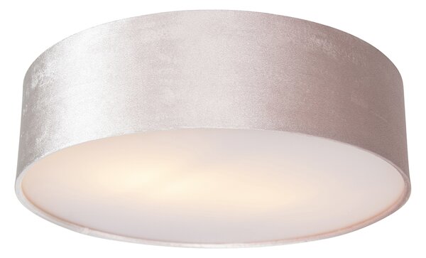 Plafoniera moderna rosa 40 cm con interno oro - Drum