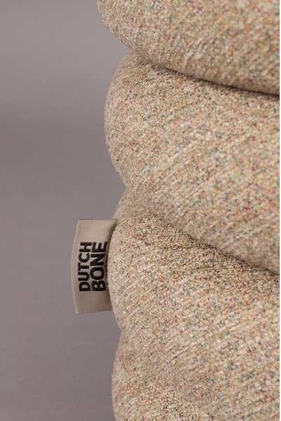 Poggiapiedi beige con rivestimento in bouclé Fern – Dutchbone