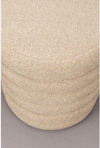 Poggiapiedi beige con rivestimento in bouclé Fern – Dutchbone