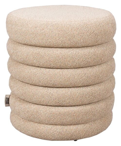 Poggiapiedi beige con rivestimento in bouclé Fern – Dutchbone