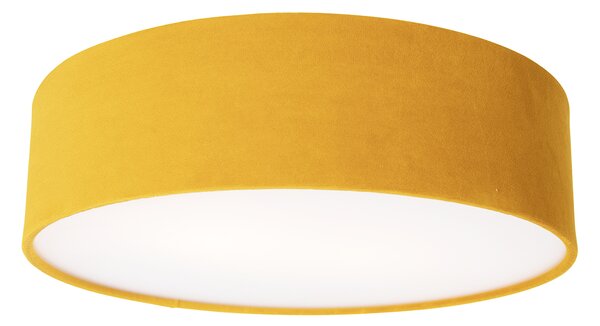 Plafoniera moderna ocra 40 cm con interno dorato - Drum