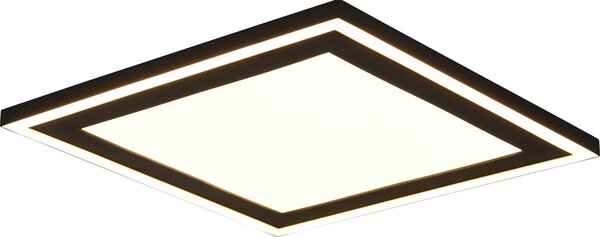 Plafoniera LED quadrata CARUS bianco e nero 16 W, bianco caldo 2300 lm, plastica, dimensioni: 3,5 x 33 x 33 cm, IP20, RL