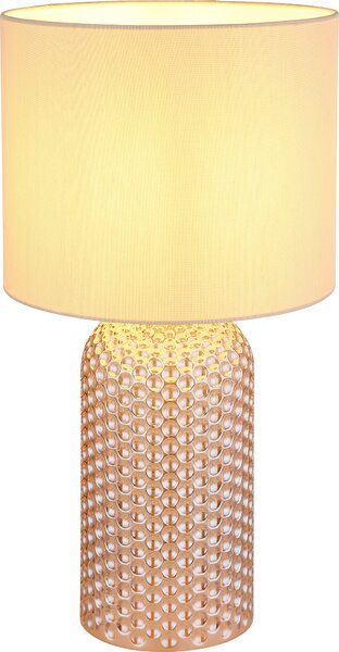 Lampada da tavolo, vetro tessile, color champagne, H 50 cm