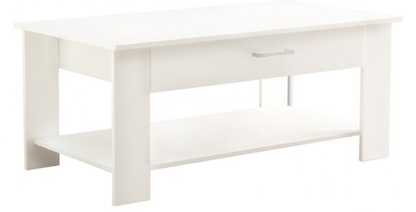 Tavolino Salotto Myrto 110x60x44 h cm in Truciolare bilaminato Bianco
