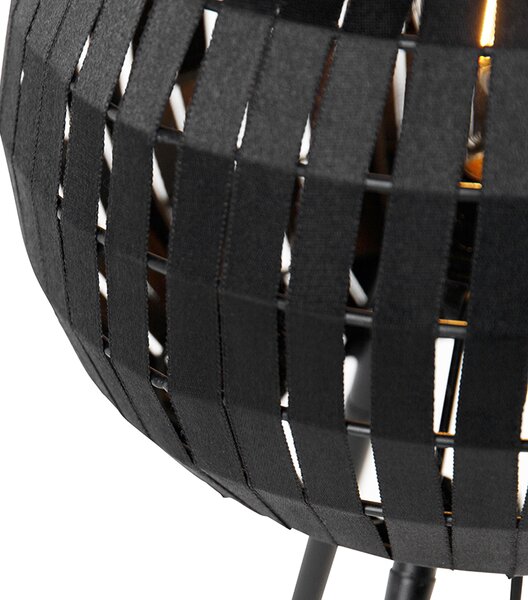 Lampada da tavolo moderna a treppiede nera - Zoë