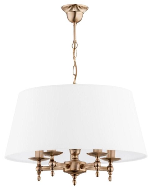 Lampada a sospensione ROKSANA oro-patina-bianco 5xE14x10W metallo dim.: 65x50x50 cm IP20 Alfa