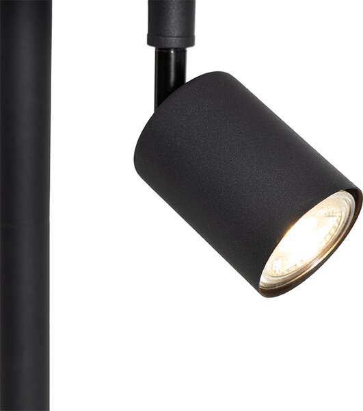 Lampada da terra nera con interno bianco e luce di lettura - Jelena