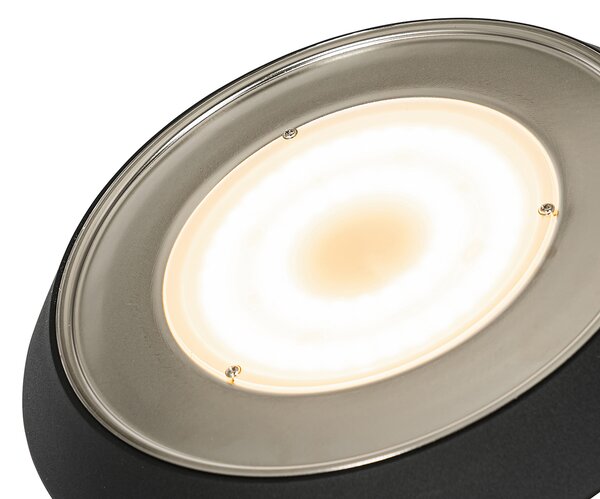 Lampada da terra nera con LED e dimmer con luce di lettura - Fez