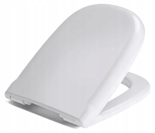 Sedile WC - Sedile per WC - per Roca Dama - Bianco - 43 cm x 34 cm - Antibatterico - Chiusura rallentata - Coperchio per WC