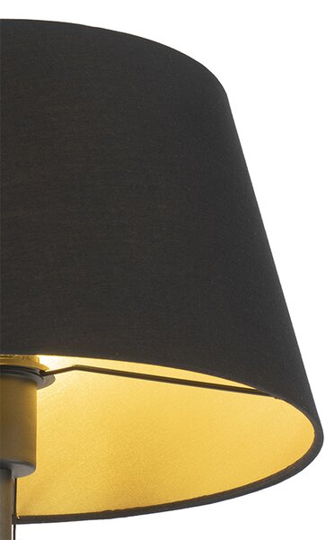 Lampada da terra nera con paralume nero e braccio regolabile - Ladas Deluxe
