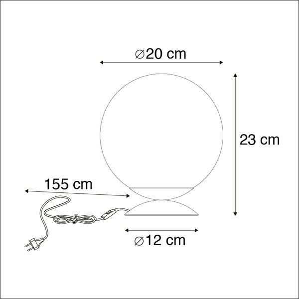 Lampada da tavolo in ottone con vetro fumé - PALLON