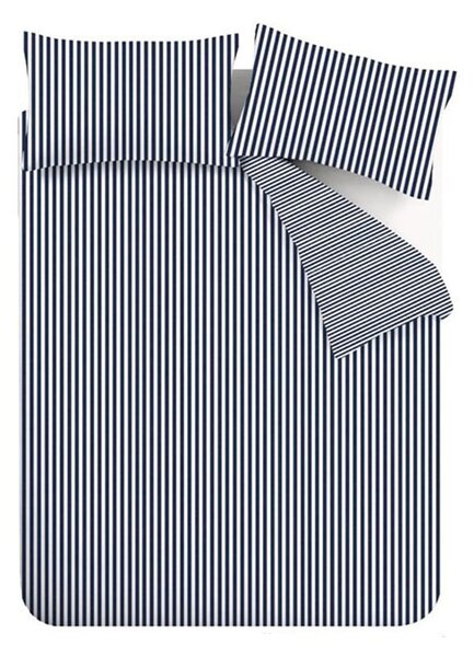 Set copripiumino e federa blu scuro in flanella per letto matrimoniale 200x200 cm Stripe – Catherine Lansfield