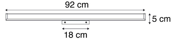 Applique da parete moderna per bagno nera 92 cm IP44 - Cascada