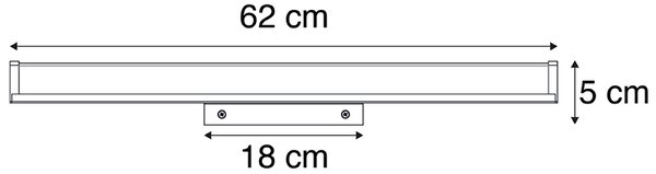 Lampada da parete moderna bagno acciaio 62 cm IP44 - Cascada