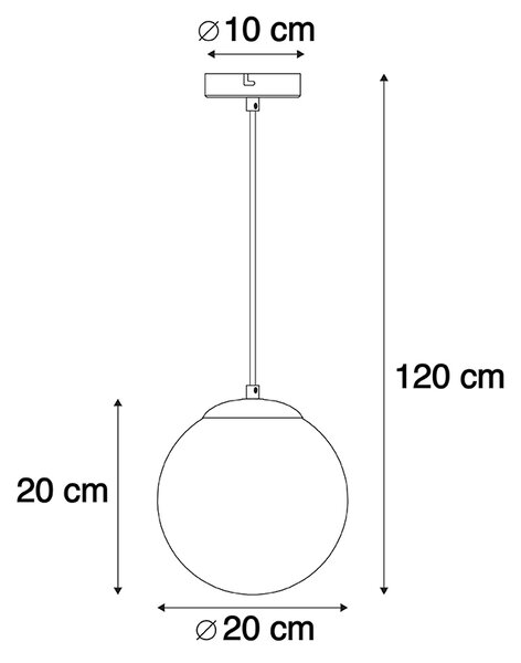 Lampada a sospensione Art Déco in ottone con vetro rosa 20 cm - Pallon