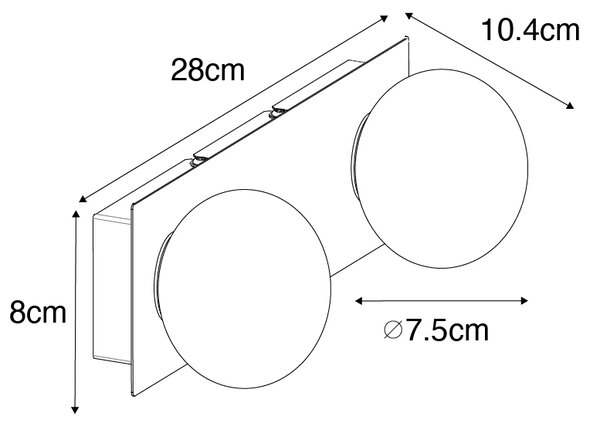 Applique moderno oro 28 cm IP44 2 luci - CEDERIC