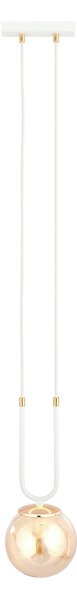 Lampada a sospensione Emibig 1xE14 40W GLAM 1 BIANCO/MIELE 1117/1