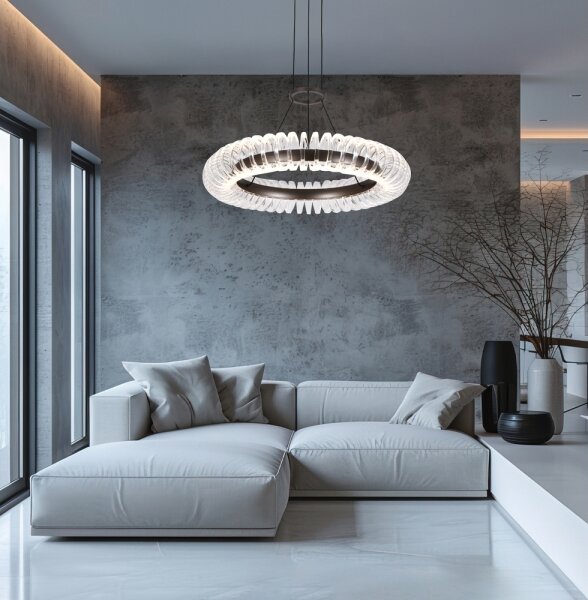 Lampada a sospensione LED su cavo ALBA LED/39W/230V grigio/trasparente