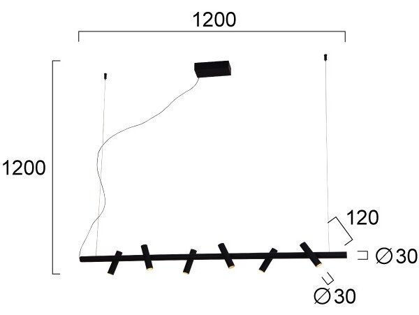 Lampadario LED a sospensione CLIO LED/29W/230V nero
