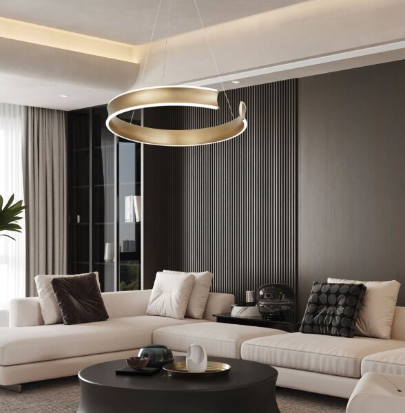 Lampadario LED a cavo MARLEN LED/36W/230V dorato