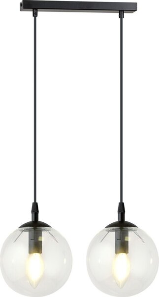 LAMPADA A SOSPENSIONE Emibig 2xE14 40W COSMO 2 NERO TRASPARENTE 711/2