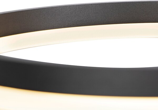 Lampada a sospensione di design nera 40 cm incl. LED dimmerabile a 3 step - Anello