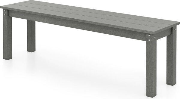 Panchina da giardino KOMFOTTEU in HDPE per 2-3 persone, con seduta a doghe e finitura effetto legno, per terrazze, parchi, cortili e patii, resistente alle intemperie (grigio)