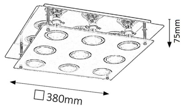 Rabalux 2517 - Plafoniera LED da soffitto NAOMI 9xGU10/5W