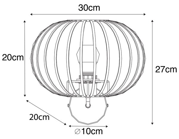 Applique da parete di design marrone ruggine 30 cm - Johanna