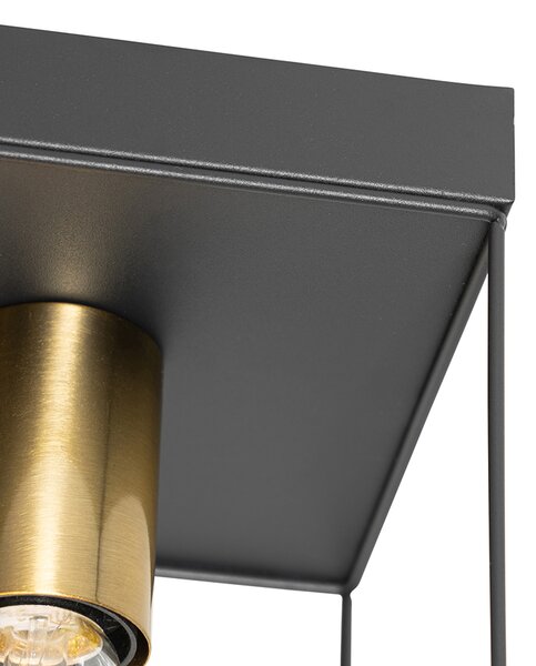 Plafoniera minimalista nera con oro 2 luci - Kodi