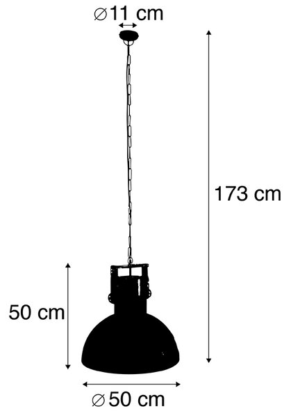 Lampada a sospensione industriale nera mango - MANGOES