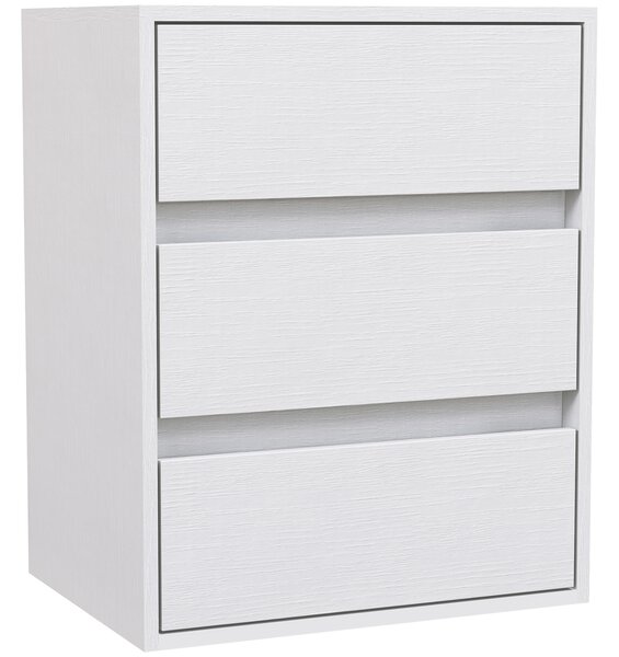 HOMCOM Cassettiera 3 Cassetti Moderna in Legno Bianco, 40x30x50.5 cm