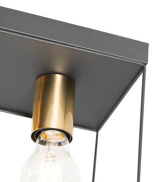 Plafoniera minimalista nera con oro 4 luci - Kodi
