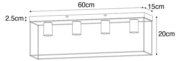 Plafoniera minimalista nera con oro 4 luci - Kodi