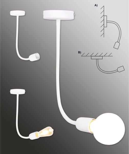 Top Light Galileo 1 B - Lampadario a sospensione con supporto rigido 1xE27/40W/230V bianco