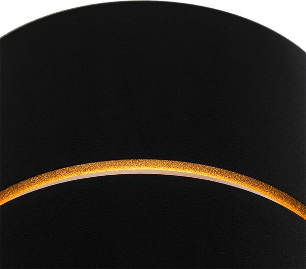 Applique moderna nera con interno dorato - Pia