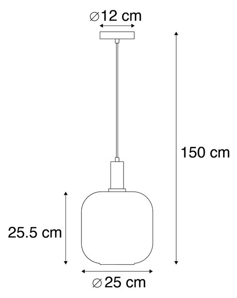 Lampada a sospensione nera con vetro oro e fumé incl. PUCC - Zuzanna