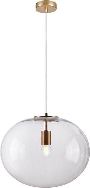 Lampada a sospensione CAMPANIA trasparente e dorata, 1xE27x60W, vetro, dimensioni: 157x30x40 cm, IP20, Milagro