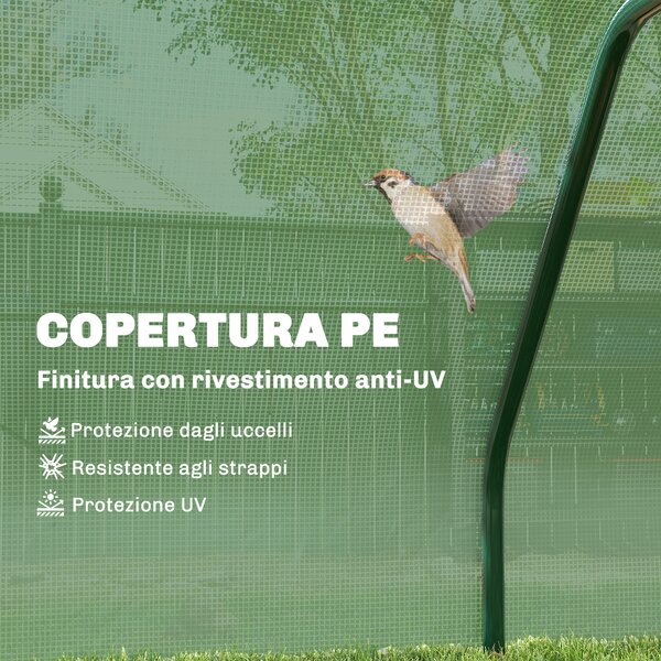 Outsunny Serra a Tunnel da giardino in Acciaio con Copertura copertura in plastica, 200x100x80 cm, Verde | Aosom Italy