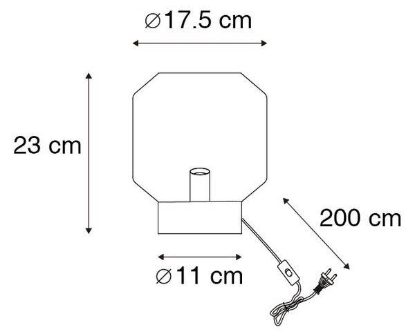 Lampada da tavolo moderna in ottone con vetro fumé - Stiklo