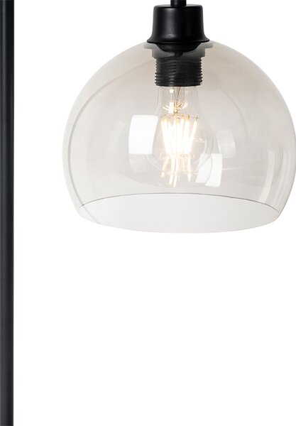 Lampada da tavolo moderna nera con effetto vetro fumè - Maly